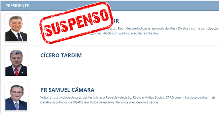 Nova liminar determina afastamento de candidato à presidência da CGADB