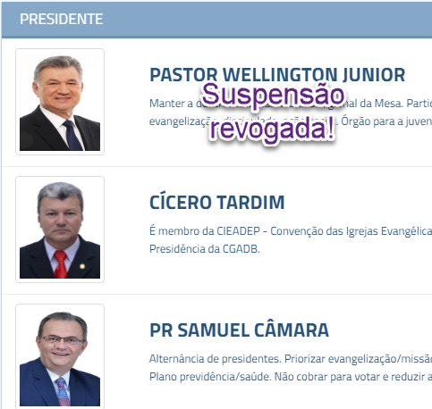 Tribunal de Justiça de Goiás revoga suspensão da candidatura de Pr. José Wellington!
